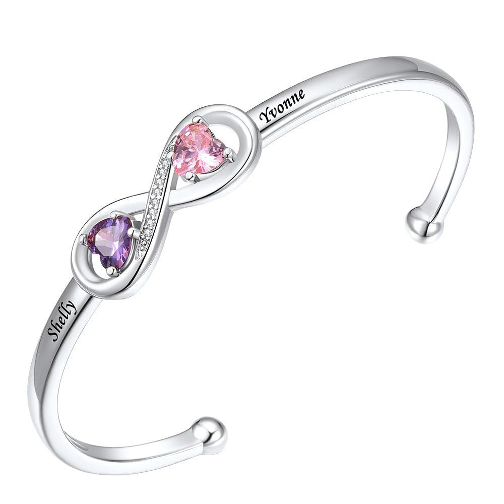 To My Daughter - Personalised Birthstone Infinity Bracelet