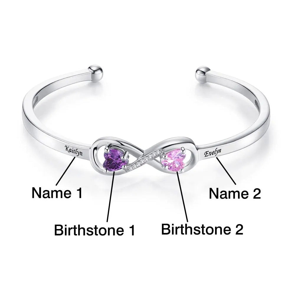To My Daughter - Personalised Birthstone Infinity Bracelet