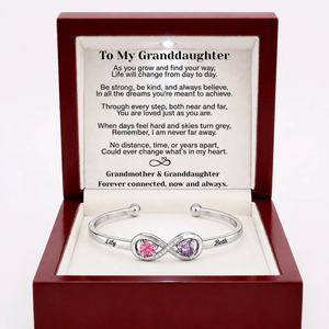 To My Granddaughter – Personalised Birthstone Infinity Bracelet