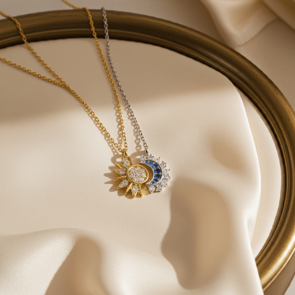 Sun & Moon Couple Necklace Set