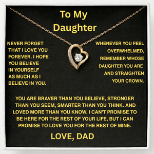 To My Daughter Heart Necklace - A Father’s Promise