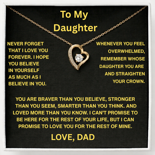 To My Daughter Heart Necklace - A Father’s Promise
