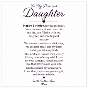 Happy Birthday Dear Daughter Close to My Heart Necklace - You light our world
