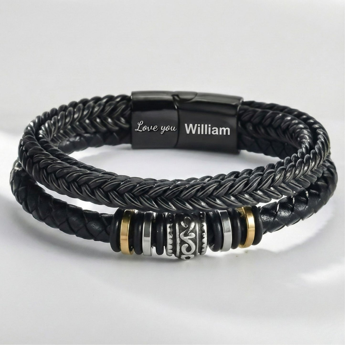 For Son  - I Will Always Be With You - Personalized Double Row Bracelet