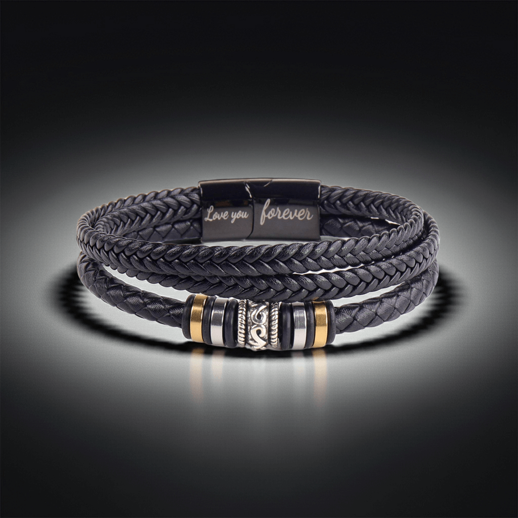 To My Son - Strength & Love Leather Bracelet