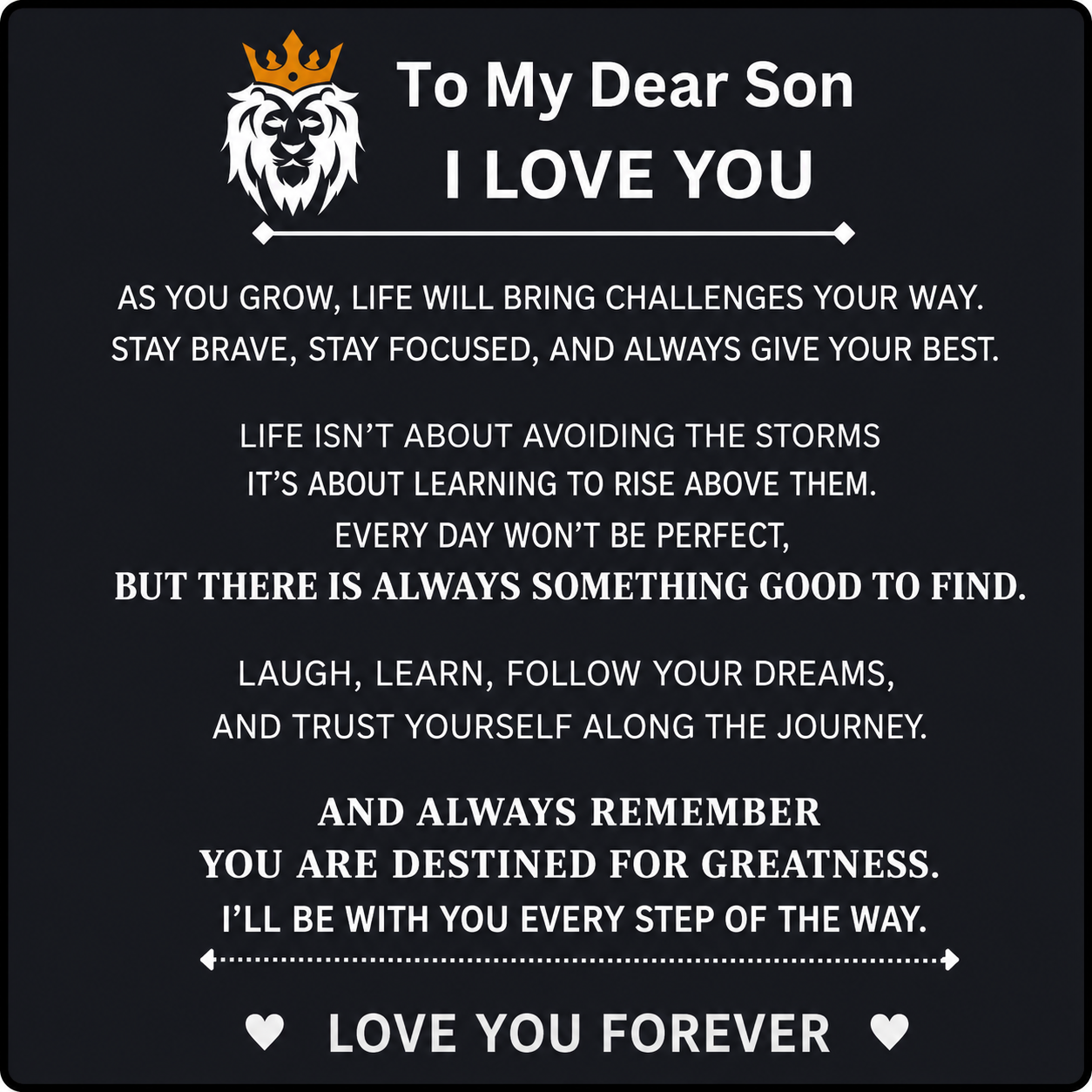 To My son Personalised  Engraved Love You Forever Bracelet
