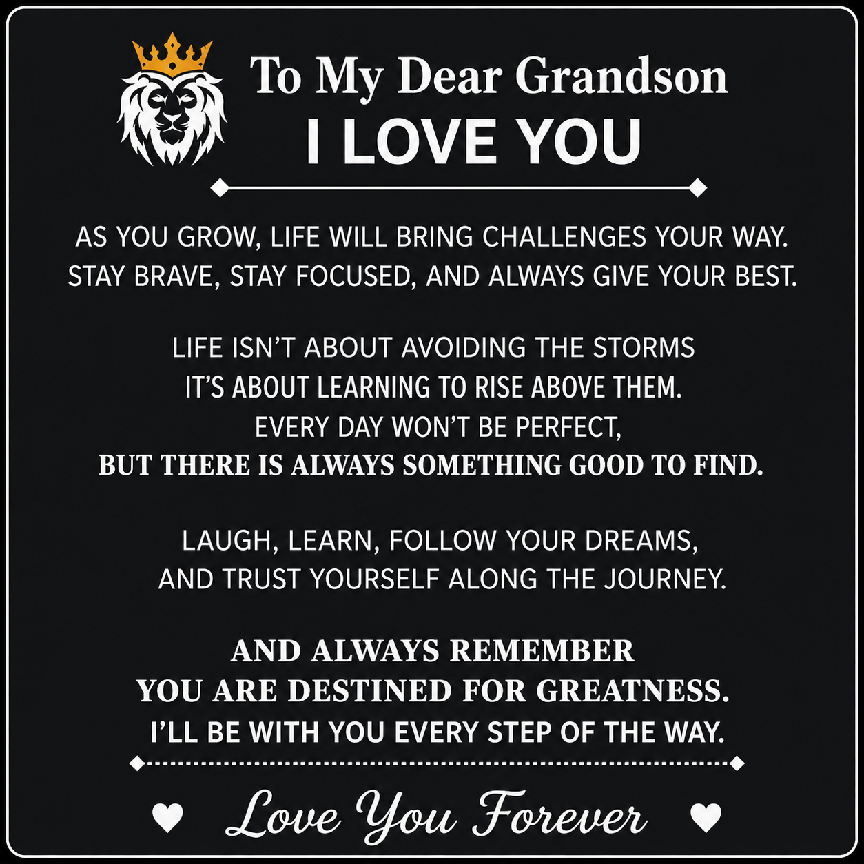 To My Grandson Personalised  name Love You Forever Bracelet