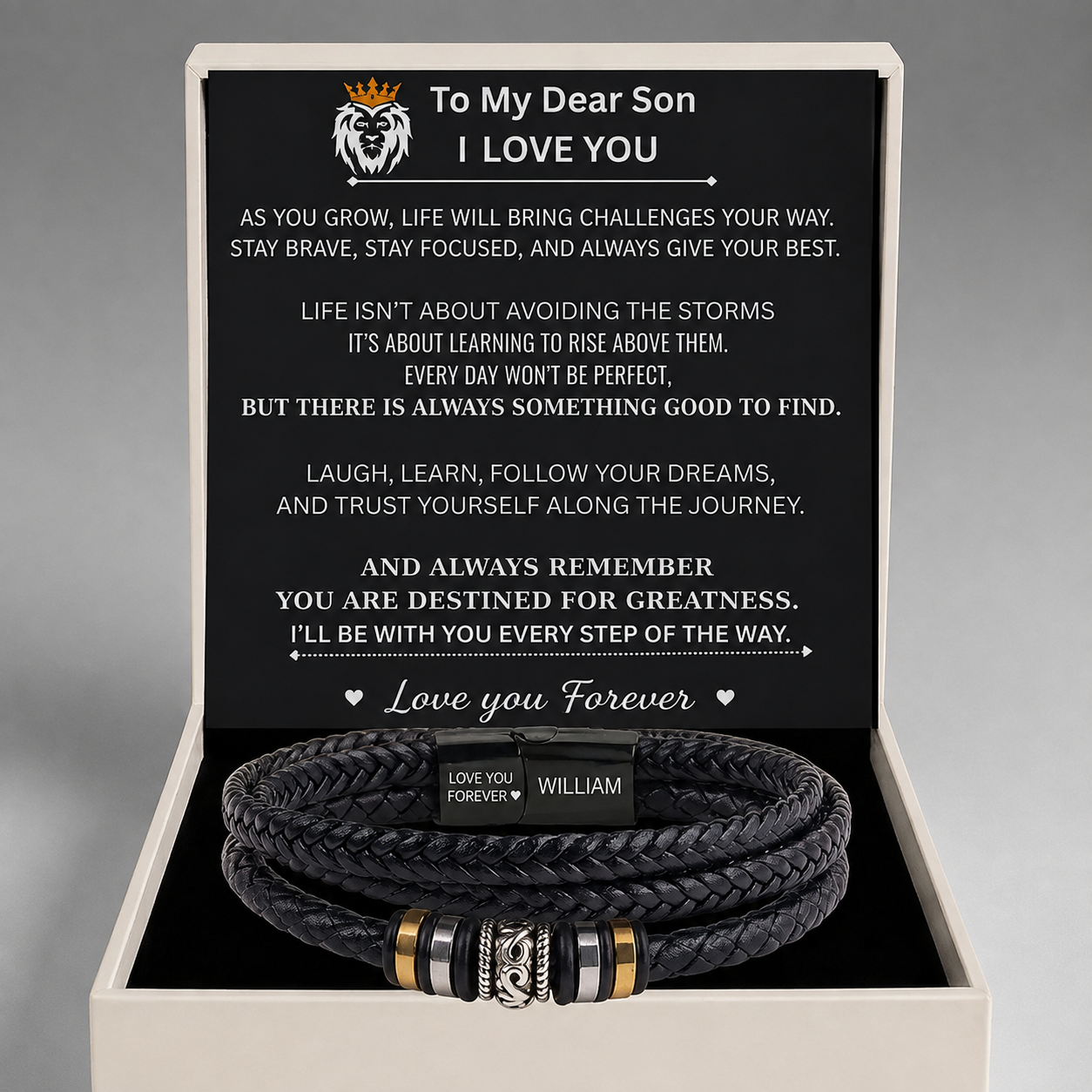 To My son Personalised  Engraved Love You Forever Bracelet
