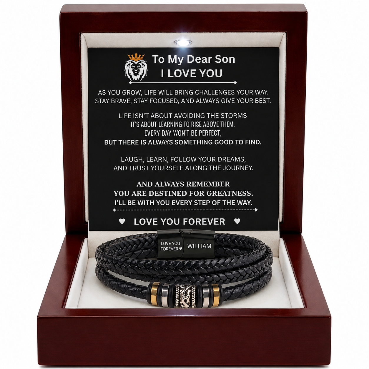 To My son Personalised  Engraved Love You Forever Bracelet