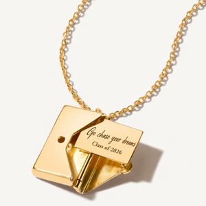 On Your Graduation - Proud of You - Personalised Envelope Locket Necklace