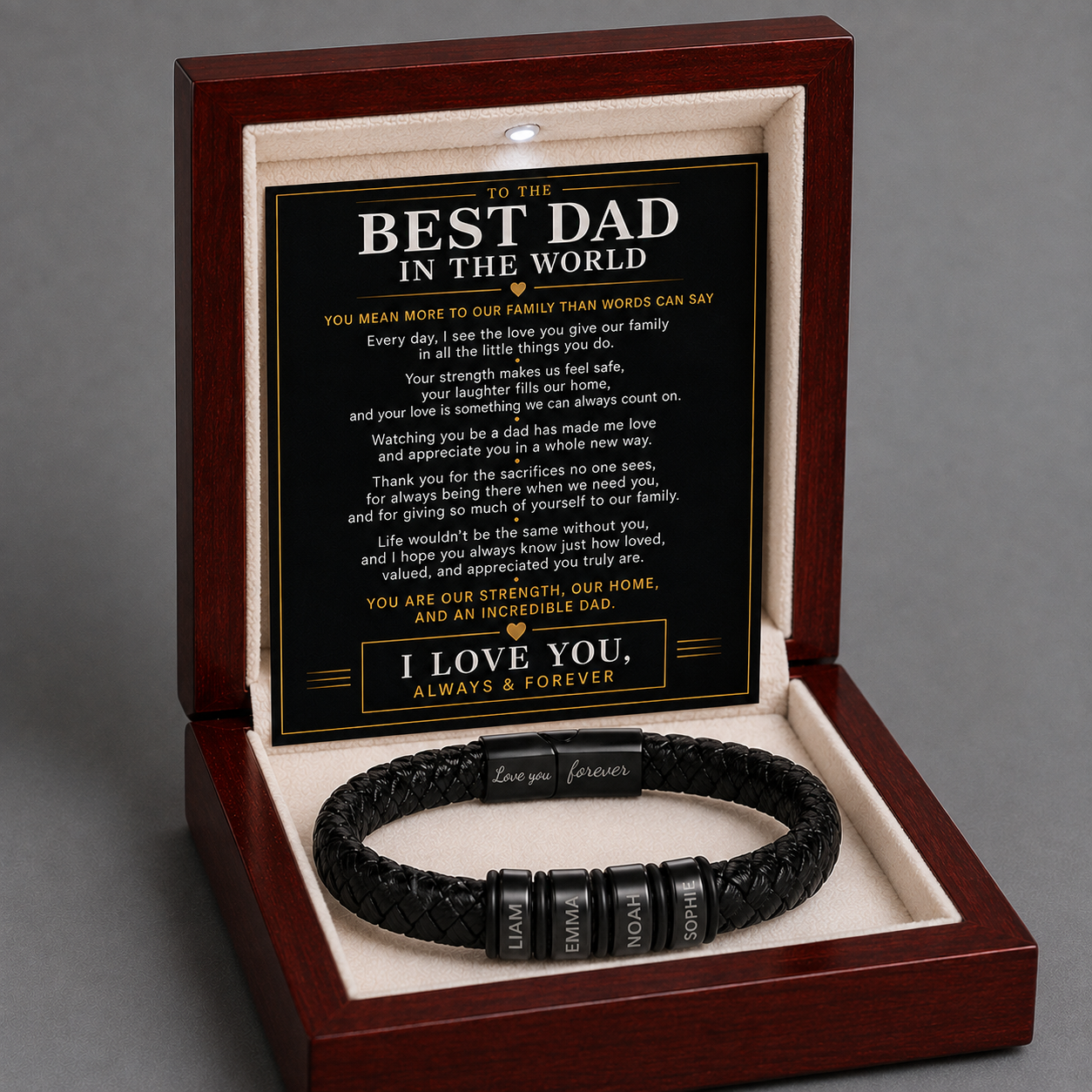 Family Circle Personalised Bracelet – To the Best Dad in the World