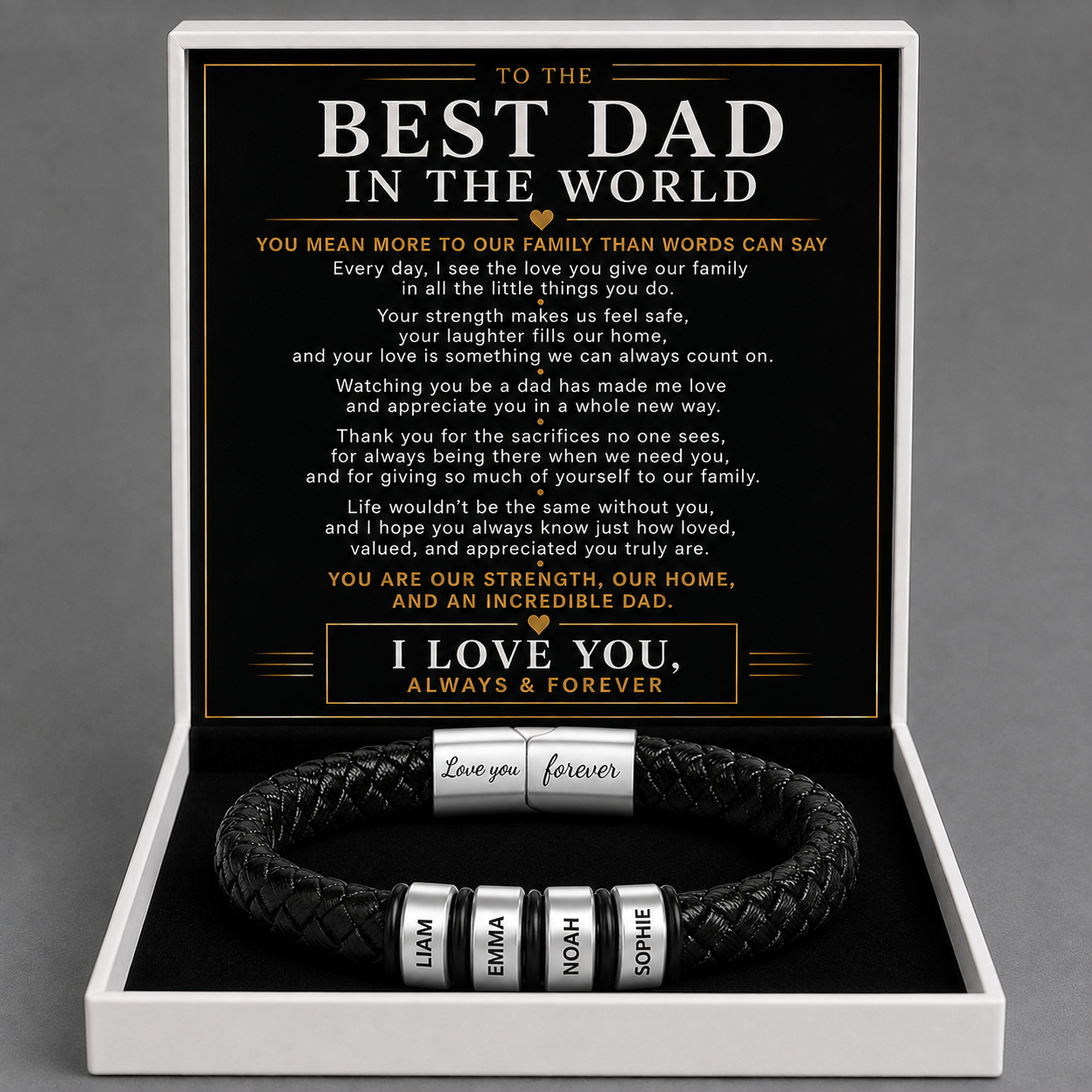 Family Circle Personalised Bracelet – To the Best Dad in the World