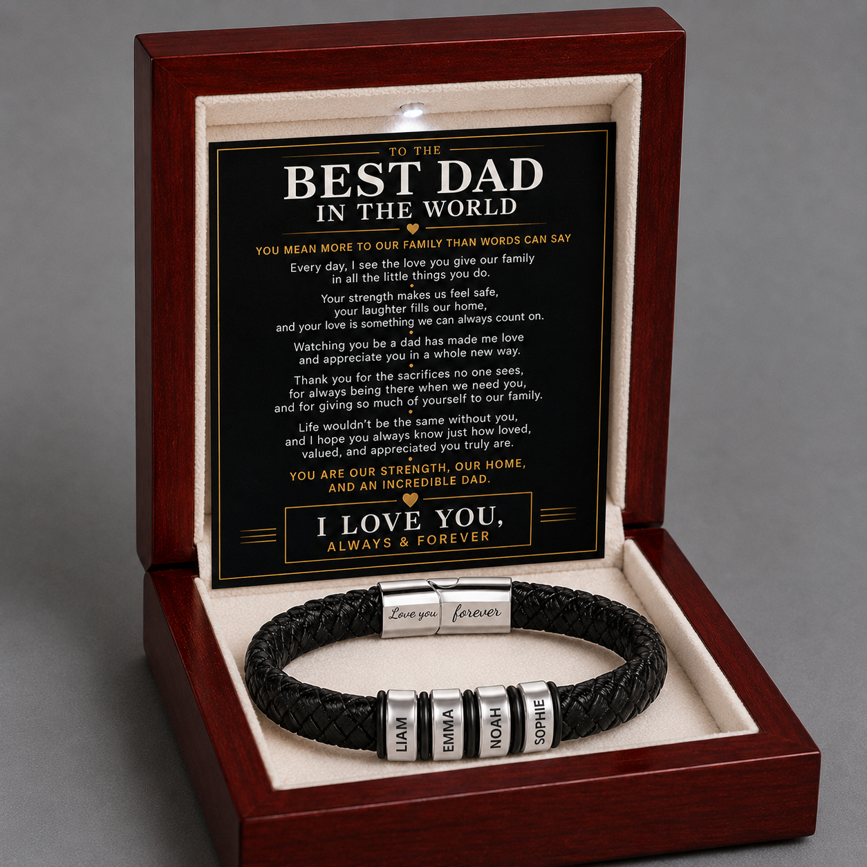 Family Circle Personalised Bracelet – To the Best Dad in the World
