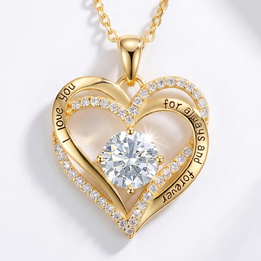 To My Wife - Forever & Always Heart Necklace