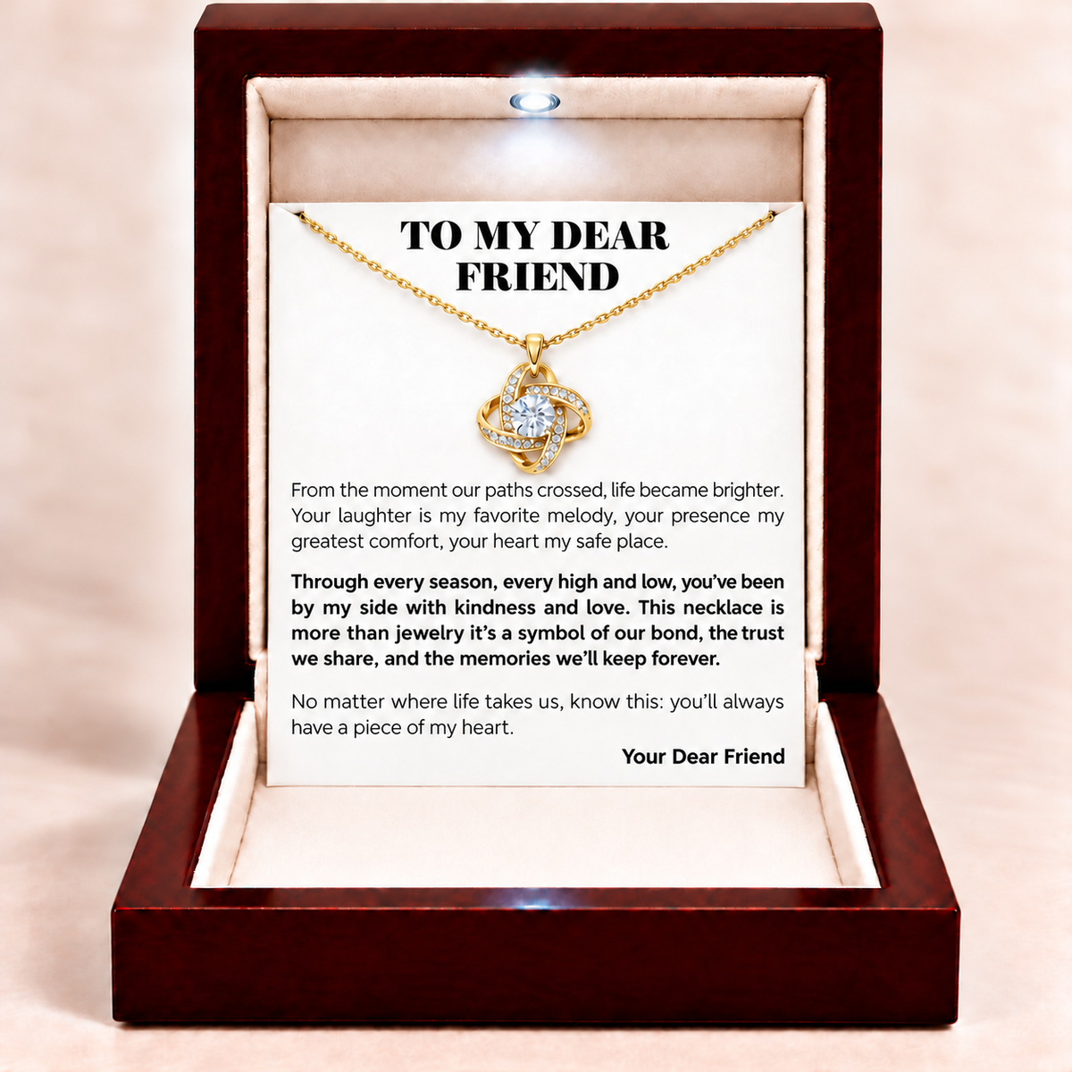 To My Dear Friend Eternal Knot Necklace - Chosen Family