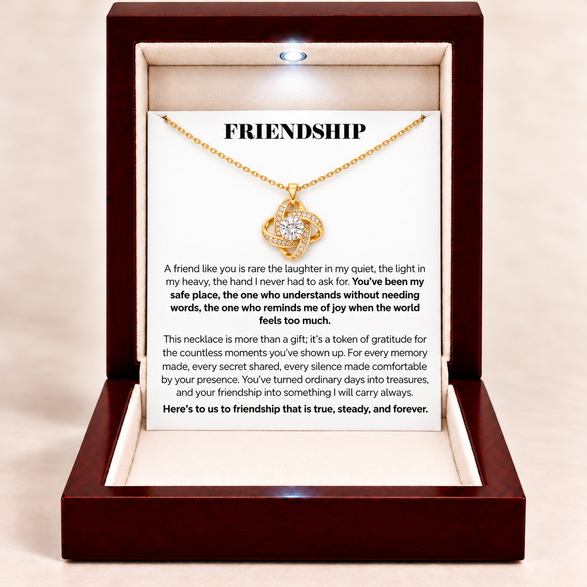 To My Dearest Friend -  Eternal Knot Necklace
