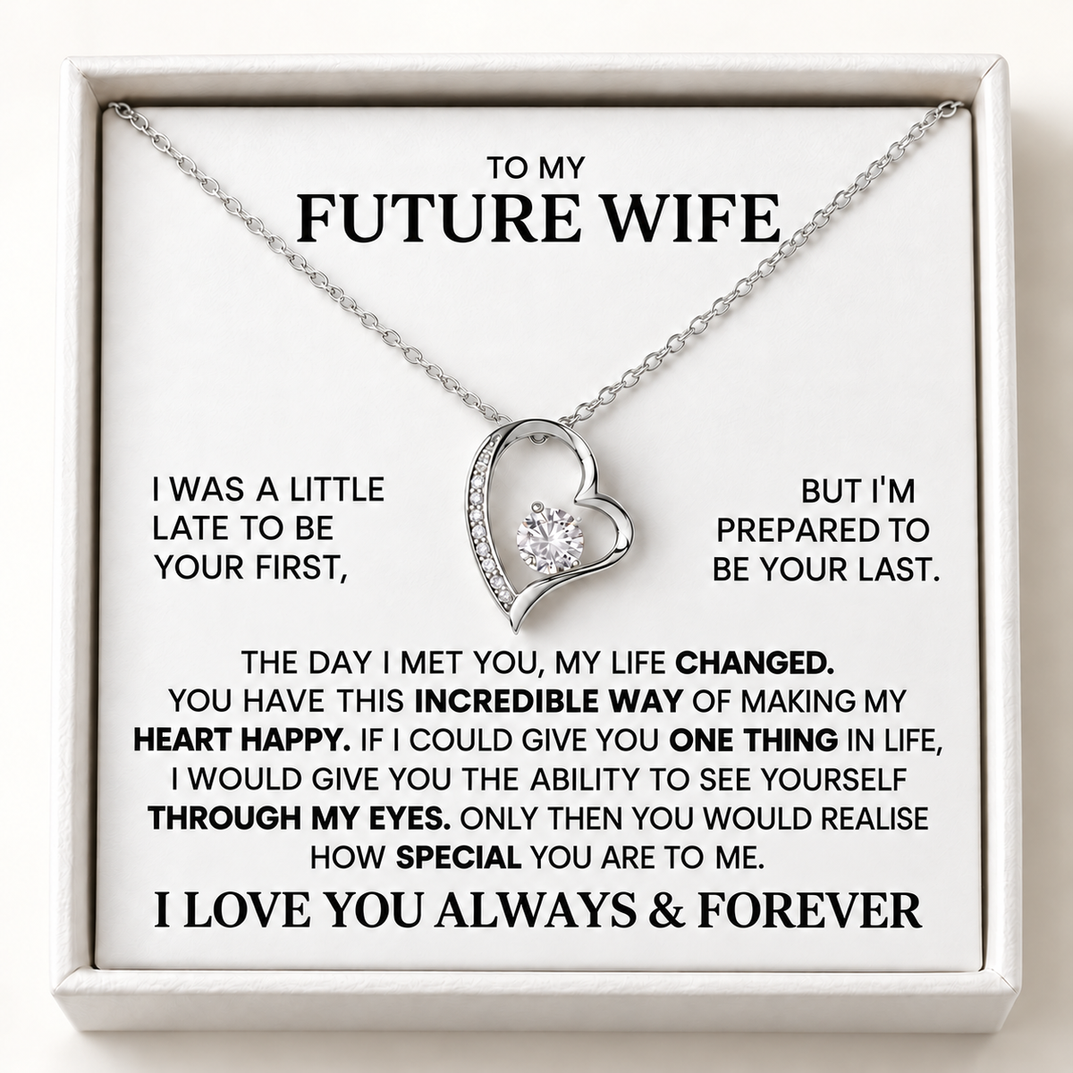 To my future Wife – Forever Heart Necklace