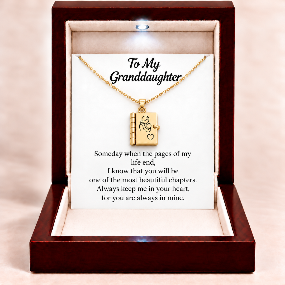 To My Granddaughter -  Book Locket Necklace