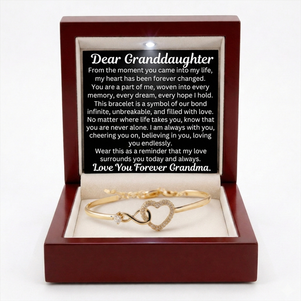 To My Granddaughter Infinity Heart Bracelet Linked Forever From Grandmother
