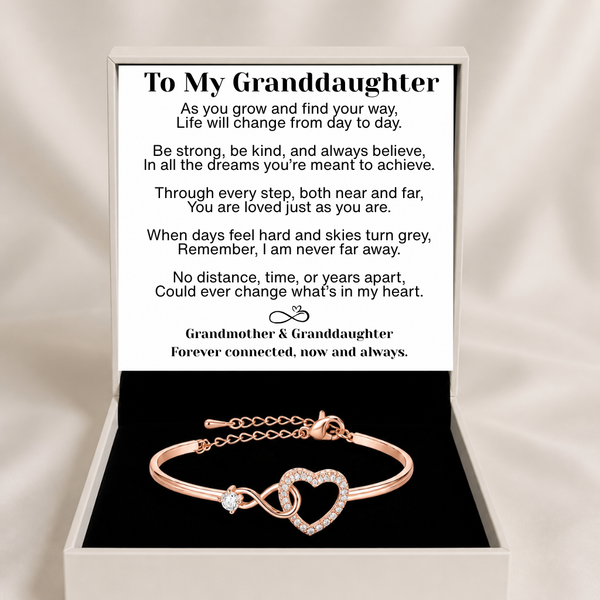 To My Granddaughter Infinity Heart Bracelet Linked Forever From Grandmother