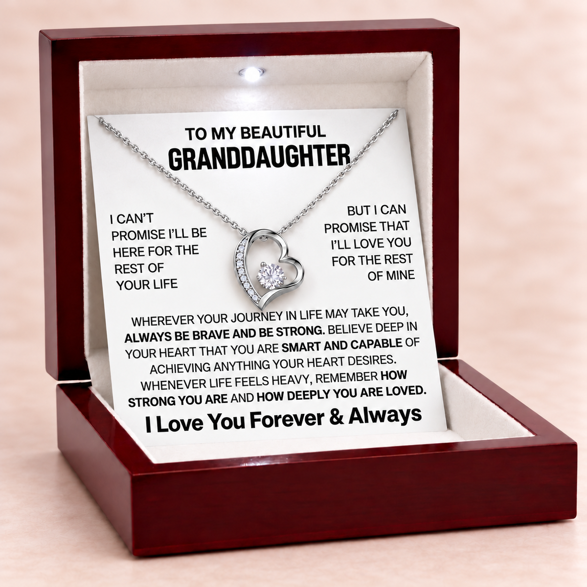 To My Granddaughter Bound by Love Necklace - Our Bond Forever