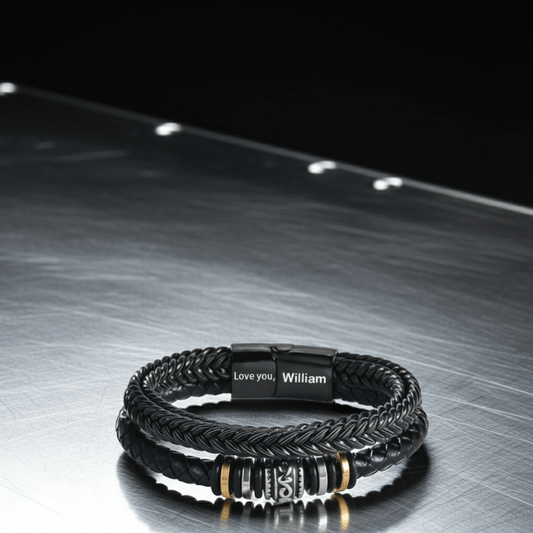 For Grandson  - I Will Always Be With You - Personalized Double Row Bracelet