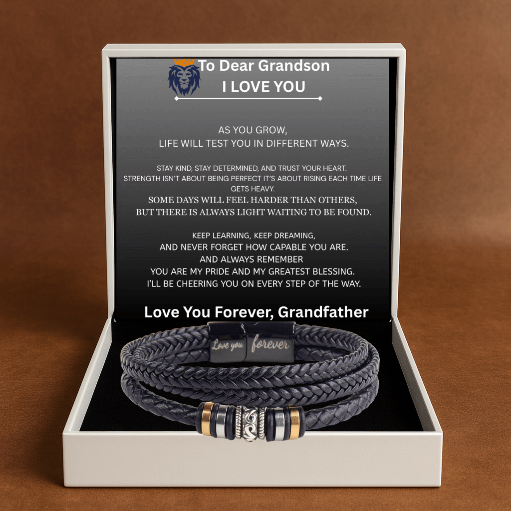 To Grandson - Engraved Love You Forever Bracelet from Granddad