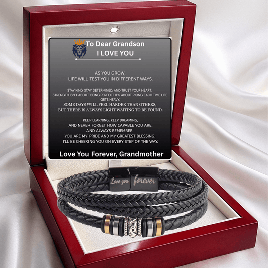 To Grandson - Engraved Love You Forever Bracelet  from Grandmother