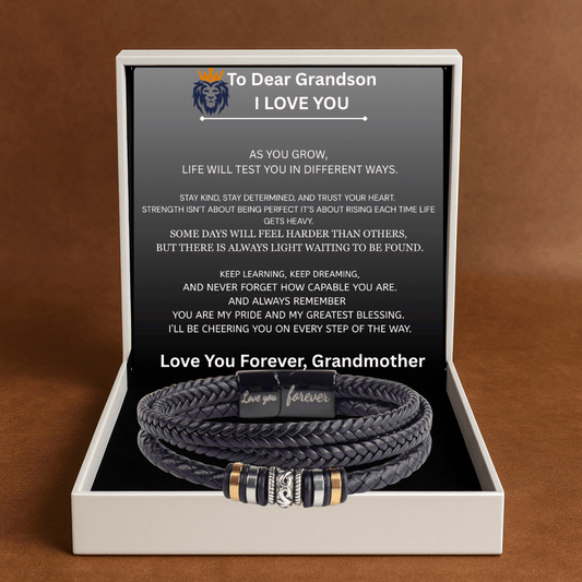 To Grandson - Engraved Love You Forever Bracelet  from Grandmother