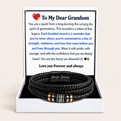 To My Grandson Legacy Loop Bracelet - Our Story Continues