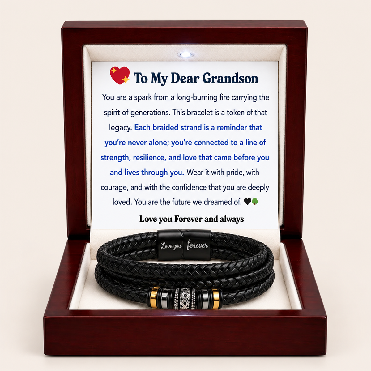 To My Grandson Legacy Loop Bracelet - Our Story Continues