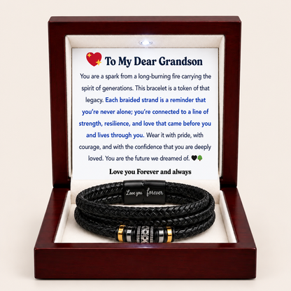 To My Grandson Legacy Loop Bracelet - Our Story Continues
