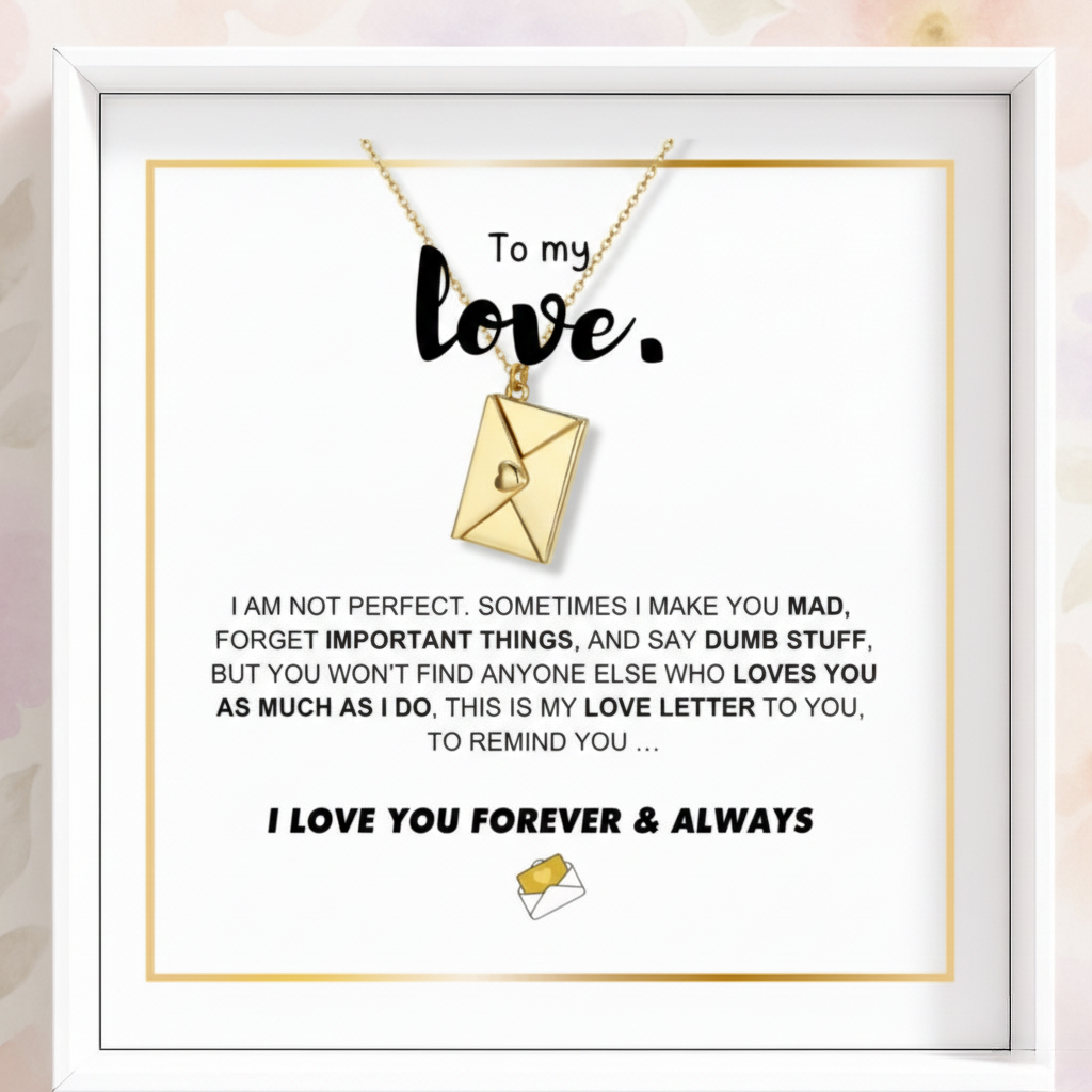 Love Letter Necklace and  Message Card Gift Set
