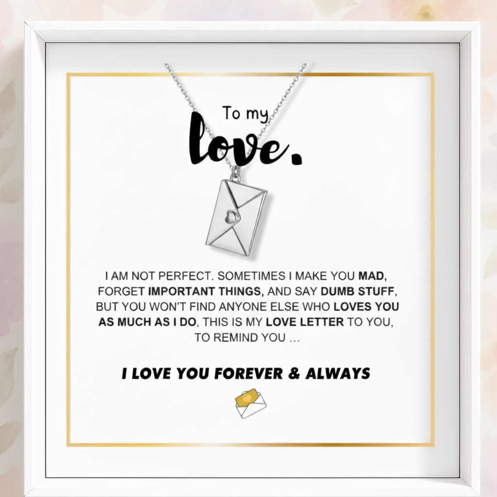 Love Letter Necklace and  Message Card Gift Set