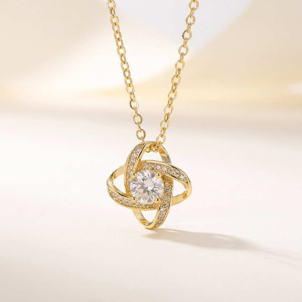 To My Daughter – From Dad – Love Knot Necklace