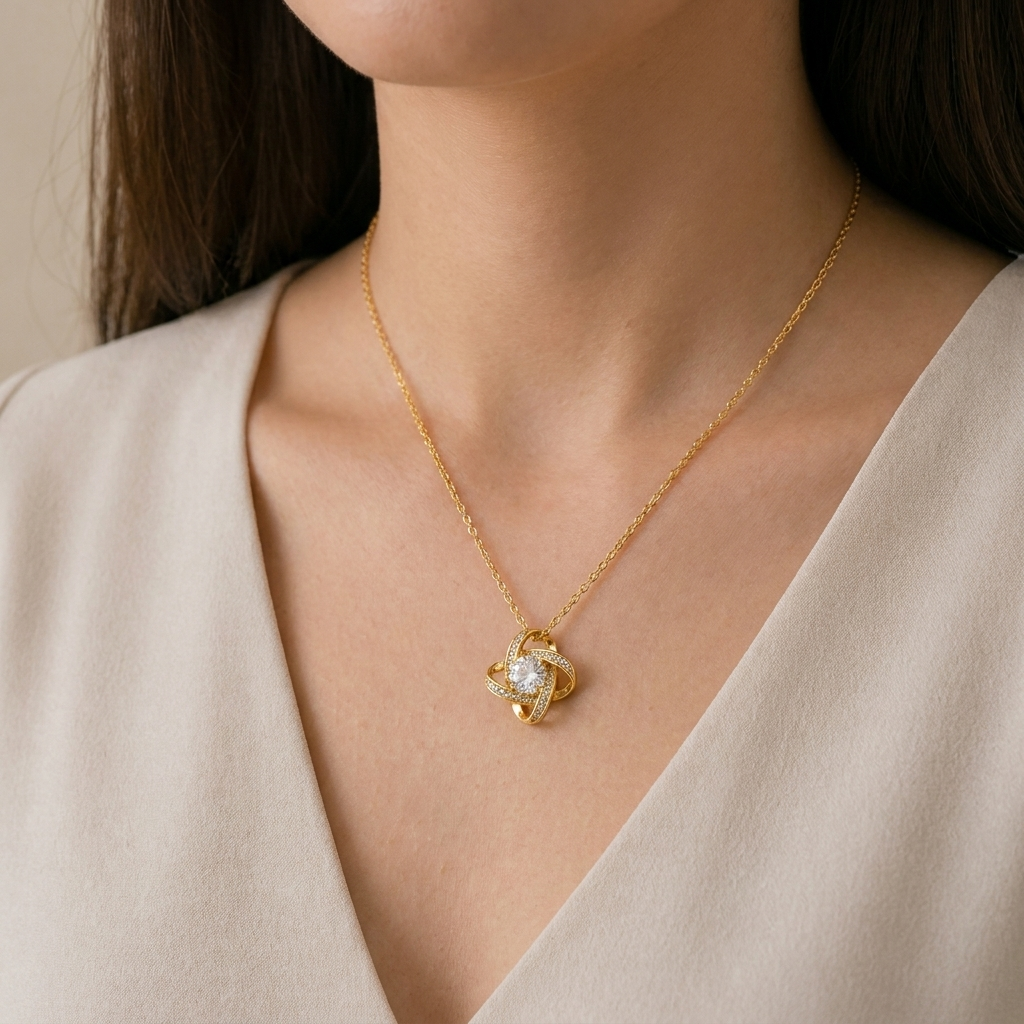 To My Daughter – From Dad – Love Knot Necklace