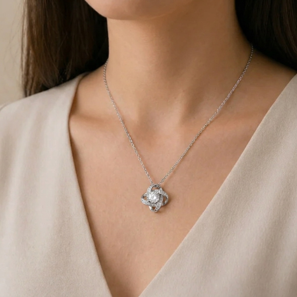 To My Daughter – From Dad – Love Knot Necklace