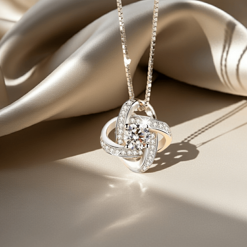 To My Daughter Mother & Daughter Eternal Knot Necklace - Two Hearts One Forever