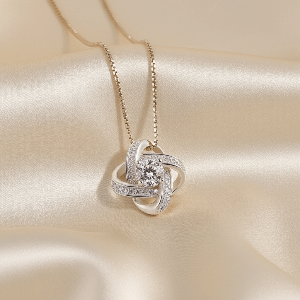 To My Daughter Mother & Daughter Eternal Knot Necklace - Two Hearts One Forever