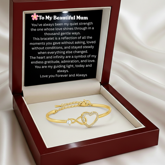 Mother Daughter Infinity Heart Bracelet -  Forever Between Us