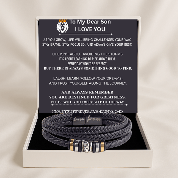 Dad and Son - Engraved Love You Forever Bracelet