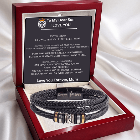 Mother and son - Engraved Love You Forever Bracelet