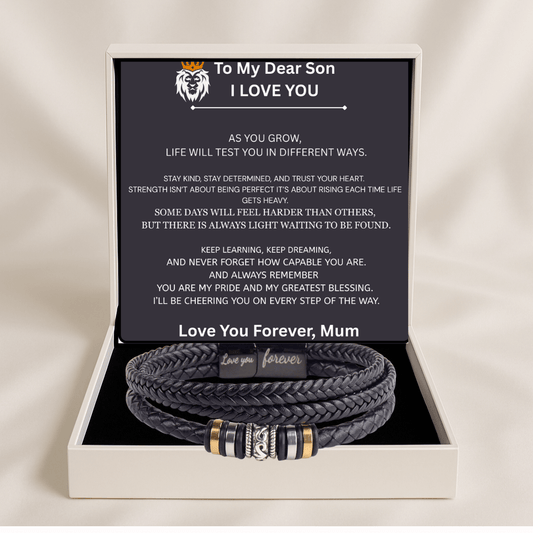 Mother and son - Engraved Love You Forever Bracelet