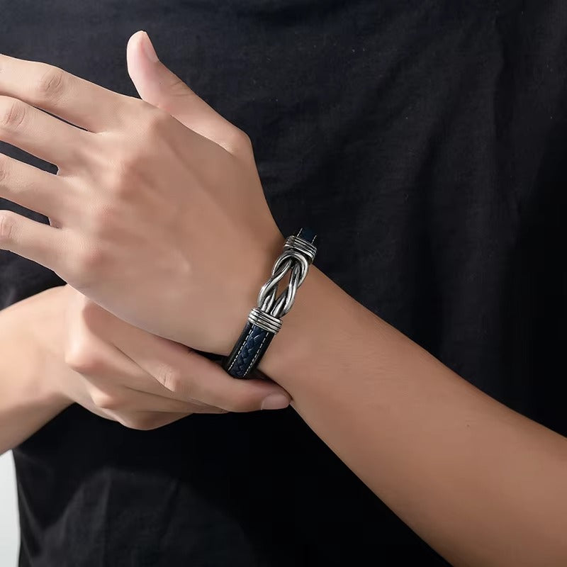 To My Grandson – Bold Steps Infinity Bracelet Engraved Love You Forever - Vintage Finish
