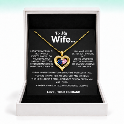To My Wife - Personalised Birthstone Necklace For The Love Of My Life