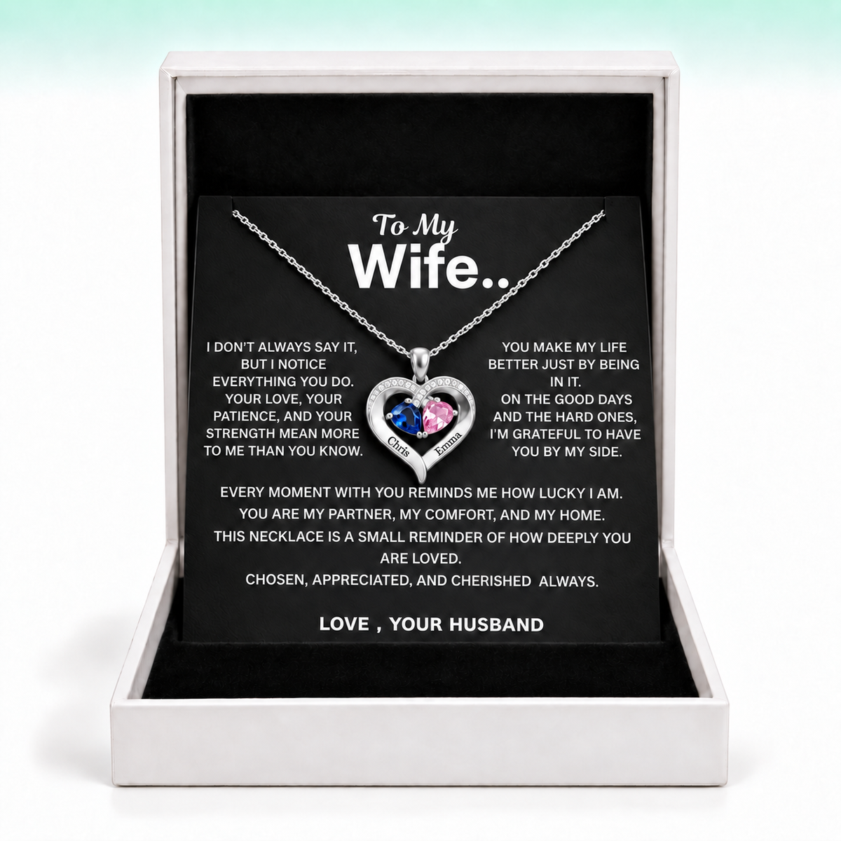 To My Wife - Personalised Birthstone Necklace For The Love Of My Life
