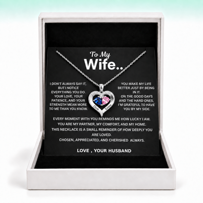 To My Wife - Personalised Birthstone Necklace For The Love Of My Life
