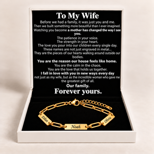 To My Wife - Our Beautiful Family Personalised Names Bracelet
