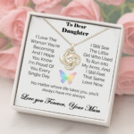 To My Daughter Mother and Daughter Eternal Knot Necklace Two Hearts One Forever