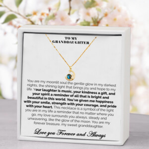 To My Granddaughter Moonlit Soul Necklace Shine, Sweet Girl